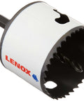 Lenox hole saw, bi-metal, 2-1/2 in, with arbor and speed slot, front view