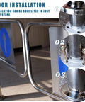 Hella Sturdy Stainless Steel Self Closing Swing Gate For Storefronts With Slick Auto Spring Feature and Reliable One Way Pedestrian Entry For No Sweat Commercial Traffic Management installation process showing floor connection details.