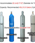 Heavy Duty Gas Bottle Wall Bracket Set fits 22 cm diameter cylinders for nitrogen, oxygen, argon, and sulfur dioxide storage.