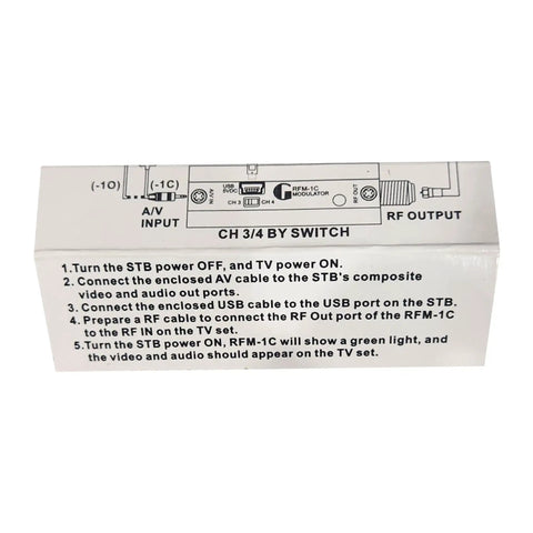 Effortless RF Modulator For AV Setup Grab And Go Style Channel Three Or Four Output With 75 Ohms Or 1K Ohms Switchable Lightweight