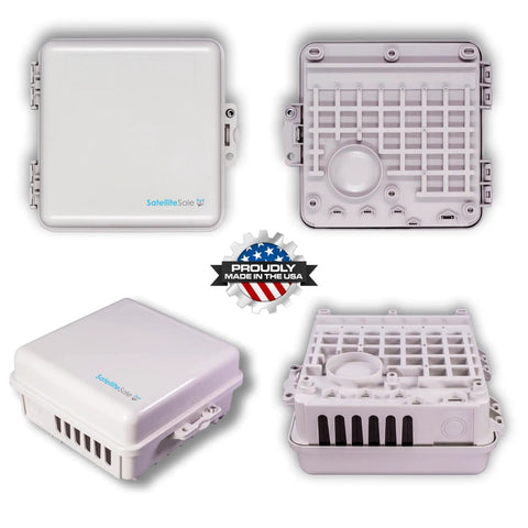 Weatherproof Junction Box Heavy Duty Enclosure 9x9x4 Inches UV Rated Thermoplastic Alloy Made In USA with gasket and knockouts