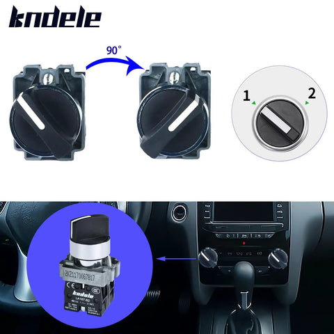 Two Position Latching Rotary Selector Switch 10A 660VAC SPDT 1NO 1NC IP65 Waterproof 22mm Panel Mount Industrial Switch