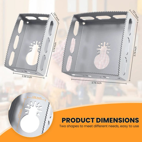 Upgrade 2 Pc Drywall Outlet Cutter Sets with Square Slot Blades, 3.74 inch size for precise cutting in drywall and plywood.