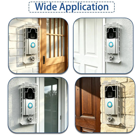 Keep Your Smart Video Doorbell Locked Down Tight With This Tough Love Outdoor Anti Theft Security Box Made From Crisp Clear Acrylic on various doors.