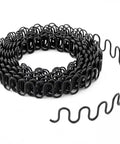 Nine Gauge Zig Zag Upholstery Springs One Roll Forty Nine Foot High Carbon Steel Sinuous Support in black for DIY projects.