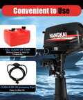 Close-up of 4 Stroke 6.5 Hp Outboard Motor For Boats With CDI Ignition, 123cc water cooled, with oil tank and pumping pipe