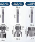 4 In 1 PVC Pipe Threader Kit For Drill Ready Internal And External Threading On 1/2, 3/4 And 1 Inch PVC Pipes With Included PTFE Tapes