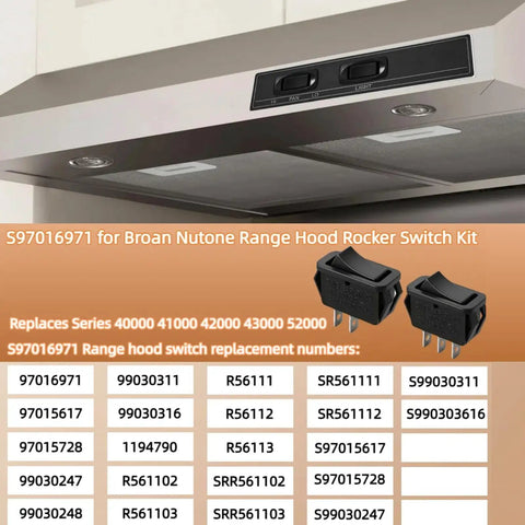 Rocker Switch Kit For Range Hood With Dual Fan And Light Switches Replacement Part For 97016971 97015617 97015728 1194790