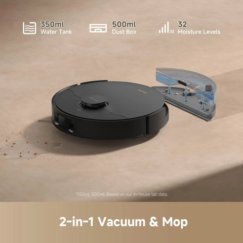 D20 Plus Robot Vacuum And Mop With 13000 Pa Suction Self Emptying 5L Dust Bag DuoBrush for Pet Hair shown on hard floor