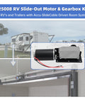 225008 RV Slide Out Motor And Gear Housing For 12V Accu Slide System Replacement in outdoor and indoor installation view