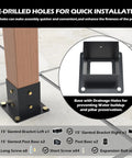 15 Degree Slanted Roof Pergola Bracket Kit With Wall Mount Extension And 3-Way Brackets for Outdoor Pergolas, fits 4x4 lumber