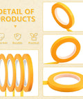 Four Pack Painters Tape Set With 1/16, 1/8, 1/4 And 1/2 Inch Widths, 52 Yards Each, Pro Grade Multi Surface Automotive DIY Masking Tape, yellow