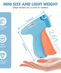 DIY Garment Stitch Gun For Quick Clothing Fixes With 6 Fine Needles And 1000 Black Plus 1000 White Fasteners, ergonomic grip displayed on hand