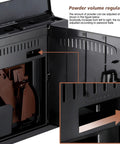 Automatic Bean To Cup Coffee Machine With Independent Milk Frother And Adjustable Grind Settings Dual Boiler showing powder volume regulator detail.