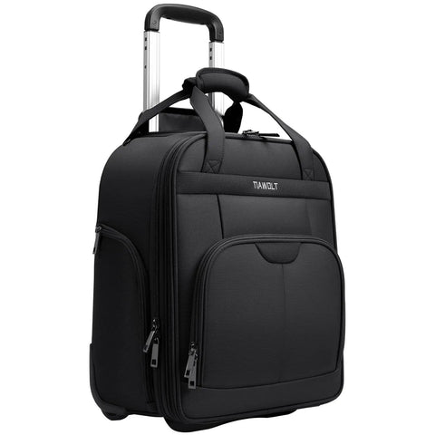 16 Inch Underseat Carry On Luggage With Wheels Softside Lightweight And Compact Travel Bag For Pilots And Crew, 28L Capacity