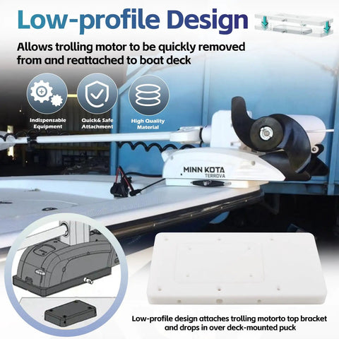 RTA-17 Quick Release Trolling Motor Bracket Fits Riptide Ulterra Terrova PowerDrive V2 Deckhand 40 Motors Mounts On Bow Or Scissor Mounts Marine Grade Aluminum Easy Install Heavy Duty Design For Fast Swaps