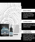 Windshield Crack Repair Kit With Advanced Repair Liquid, Quick Fix For Cracks And Chips, kit with resin and curing film