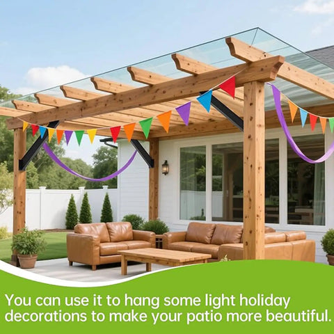 Heavy Duty Pergola Connector Bracket Kit With 45 Degree Corner Braces And Pre Drilled Holes For Easy Outdoor DIY Wood Structures Porches And Gazebos Eight Piece Set