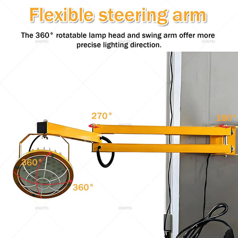 Universal LED Loading Dock Light Heavy Duty 30W Or 50W 3600 Lumens To 6000 Lumens with 360 Degree Rotatable Double Swing Arm