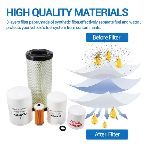 Air Fuel Oil Filter Kit For Yanmar SA221 SA324 SA424 Tractors Ready To Run Replacement With Primary Air Filter And Oil Filter Kit
