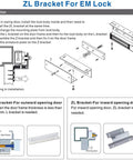 Heavy Duty Magnetic Door Lock With Z And L Brackets Built Tough, 600 Pounds Holding Force, 12V Fail Safe NC, installation diagram
