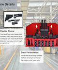 58-piece 1/2 Inch T-Slot Clamping Kit with nuts, bolts, horns, and gauges on red stand, for milling and metalworking