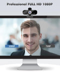 Straight Fire 1080P Full Hd Webcam With Built In Noise Cancellation Mic and Wide Angle Lens Auto Light Boost displayed on monitor.