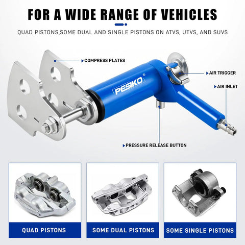 Quad Caliper Piston Compressor Tool Heavy Duty Pneumatic Brake Caliper Press For Easy Single Dual And Quad Pistons.