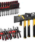 Metal Wall Mounted Tool Organizer Set for Workshop, Space Saving Screwdriver and Hammer Racks, Pliers Holder, Set of 3.
