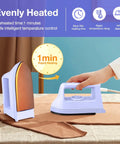 Portable Mini Iron For Crafting And Quilting Projects Compact Electric Heat Press Machine With Fast Heating Function Perfect For Travel in use on fabric.