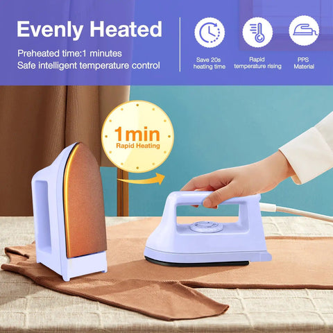 Portable Mini Iron For Crafting And Quilting Projects Compact Electric Heat Press Machine With Fast Heating Function Perfect For Travel in use on fabric.