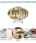 Palm Trees And Tigers Round Cabinet Knobs For Cabinets And Drawers 1.1 Inch Diameter Heavy Duty Round Pulls Easy Install Dresser Knobs