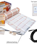 Electric Heated Floor Mat For Under Tile Laminate And Stone Floors Self Adhesive Radiant Floor Heating Kit 120 Volts 10 Sq Ft.