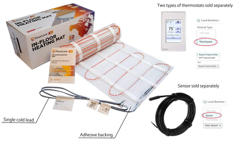 Electric Heated Floor Mat For Under Tile Laminate And Stone Floors Self Adhesive Radiant Floor Heating Kit 120 Volts 10 Sq Ft.