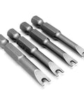 Rock Solid Spanner Drive Screwdriver Bit Set Featuring Sp4 Sp6 Sp8 Sp10 Sizes Built From Tough Chrome Vanadium Steel, displayed in a row.