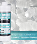 16 Fl Oz Ice Maker Descaler Cleaner Universal Descaling Solution For All Brand Ice Makers The Go To Non Toxic Citric Acid Formula Odor Free Safe On Nickel Stainless Chrome Also Great For Coffee And Espresso Machines, bottle on ice background