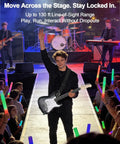 Guitarist on stage using Wireless Guitar System With Charging Case for Electric Guitar and Bass 2.4GHz Low Latency Digital Set