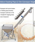 Heavy Duty Screw Conveyor Machine With Spiral Feeder And Bucket Conveyor Inclined Type For Powder Materials 1.7m Height