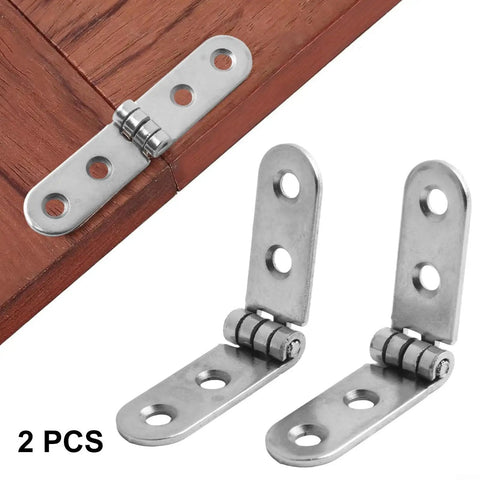Two Pack 180 Degree Foldable Cabinet Hinges Heavy Duty Iron Screw On Flap Hinges For Sewing Machines Folding Desks Dining Tables And Boxes 76 By 15 Millimeters Silver Built Like A Tank displayed on wooden surface