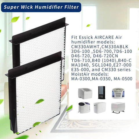 2 Pack 1040 Go-To Humidifier Wick Filter Replacement For AirCare Humidifiers Fits B23 B40 DP3 D46 720 TD6 710 MA1040 series