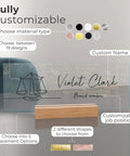 Personalized Acrylic Desk Name Plate For Office Decor With Font Options And Material Choices Ten By Three Point Five Inches