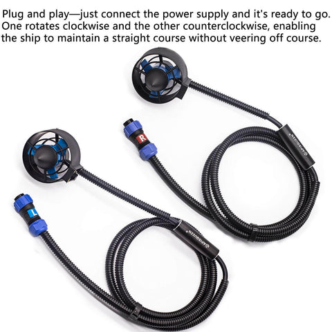 Beefed Up 12 To 16V Underwater Thruster U2 Set With Brushless Motor For Fishing Boats And ROVs, Total Thrust 7.5 Lbs, Can Push 220.5 Lbs