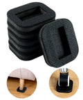 12 Pack Felt Furniture Coasters Caster Cups For Hardwood Floors Non Slip Pads, black, installed under furniture wheels