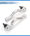 Front Outer Tie Rod End Links Kit For Mitsubishi Montero 2001 2002 2003 2004 2005 2006 Upgrade Suspension And Steering Drag Link Replacement Durable OE Fitment ES800448 ES800447 MR508136 MR508135, two silver metal tie rods