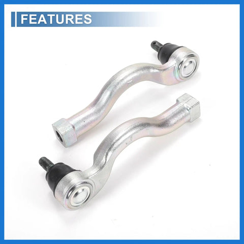 Front Outer Tie Rod End Links Kit For Mitsubishi Montero 2001 2002 2003 2004 2005 2006 Upgrade Suspension And Steering Drag Link Replacement Durable OE Fitment ES800448 ES800447 MR508136 MR508135, two silver metal tie rods