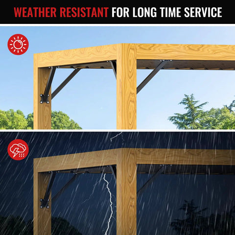 8 Pcs Heavy Duty 45 Degree Angle Support Brackets Kit For Pergolas Gazebos Patios And Tree Houses Built Tough Easy Install No Cutting Posts Durable Wood Corner Brackets For Outdoor DIY Projects