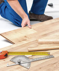 Rock Solid Stainless Steel Angle Protractor Ruler For Quick Carpenter Measurements And Construction Layouts on wood floor