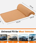 Premium Car Seat Leg Support Pad Cushion For Mini John Cooper Works Electric 2025 2026 Models Made With Soft Memory Foam and Durable PU Leather, shown with dimensions.