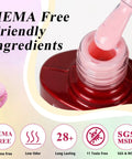 Close-up of pink polish from Pastel Gel Nail Polish Set With Glitter Flakes, 6 Macaron Colors In 8ml Bottles, Hema Free