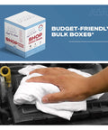 Premium Cotton Shop Towels 250 Count Box 14x14 Lint Free Cleaning Rags For Auto Shop Garage Industrial Use on engine